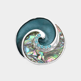 Abalone Swirl Magnetic Brooch