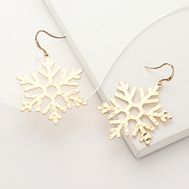 Metal Snowflake Dangle Earrings