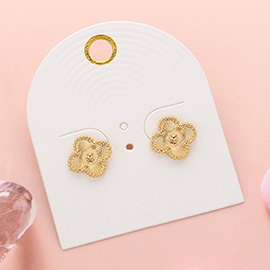 Metal Quatrefoil Stud Earrings