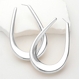 Oversized Teardrop Metal Hoop Earrings