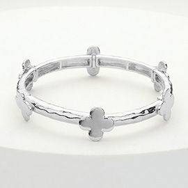 Metal Quatrefoil Pointed Stretch Bracelet