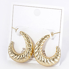 Gold Dipped Croissant Hoop Earrings