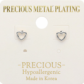 Stainless Steel Open Heart Stud Earrings