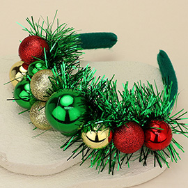 Christmas Ball Tinsel Wreath Headband