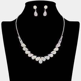 Rhinestone Paved Teardrop Shape Necklace