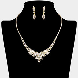 Rhinestone Paved Marquise Necklace