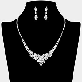 Rhinestone Paved Marquise Necklace