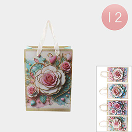 12PCS - Rose Printed Gift Bags