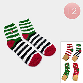 12Pairs - Christmas Warm Cozy Socks