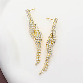 Rhinestone Paved Dropdown Evening Earrings