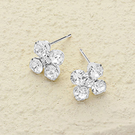 Flower Stone Stud Earrings