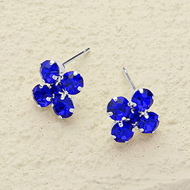 Flower Stone Stud Earrings