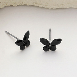 Stone Butterfly Stud Earrings