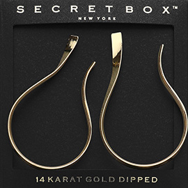 SECRET BOX_14K Gold Dipped Abstract Wavy Metal Hoop Earrings