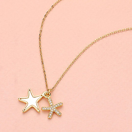 Double Starfish Pendant Necklace