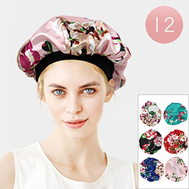 12PCS - Flower Patterned Bouffant Caps