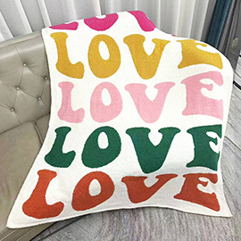 Multi Color Love Reversible Throw Blanket