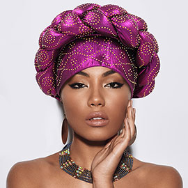 Bling Studded Braided Turban Hat