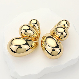 Triple Metal Bean Earrings