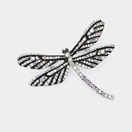 Rhinestone Embellished Dragonfly Pin Brooch