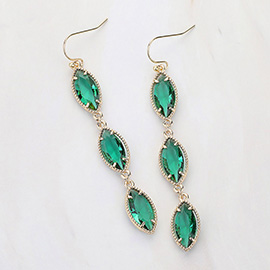 Marquise Stone Cluster Link Dropdown Dangle Earrings