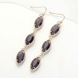 Marquise Stone Cluster Link Dropdown Dangle Earrings