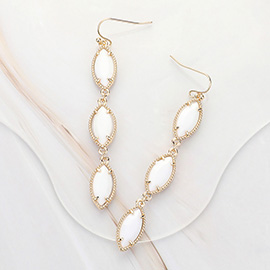 Marquise Stone Cluster Link Dropdown Dangle Earrings