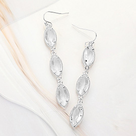 Marquise Stone Cluster Link Dropdown Dangle Earrings