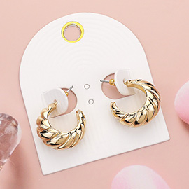 Metal Croissant Hoop Earrings