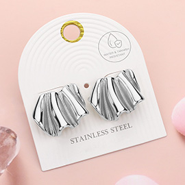 Stainless Steel Folded Stud Earrings