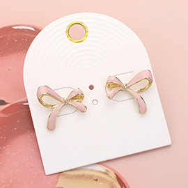 Enamel Bow Stud Earrings