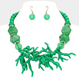 Acetate Coral Branch Bib Necklace