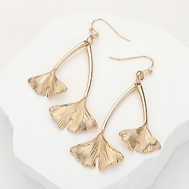 Metal Gingko Leaves Dangle Earrings