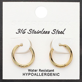 SECRET BOX_Stainless Steel Huggie Hoop Earrings