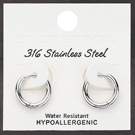 SECRET BOX_Stainless Steel Huggie Hoop Earrings