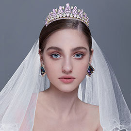 Marquise Teardrop Stone Cluster Embellished Pageant Princess Tiara